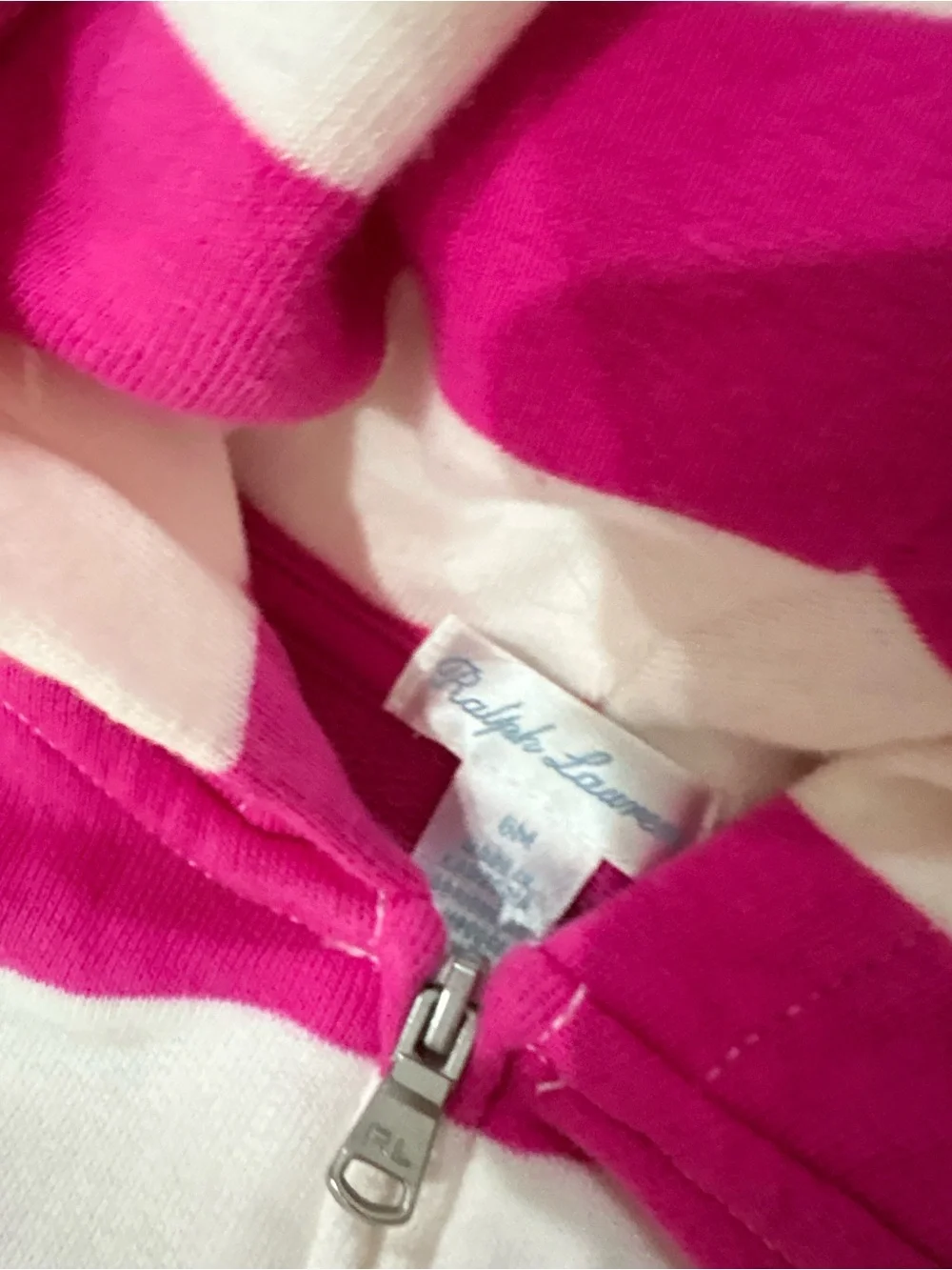 Ralph Lauren Hot Pink and White Striped Hoodie Set